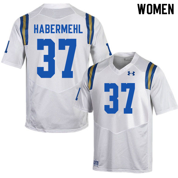 Women #37 Hudson Habermehl UCLA Bruins College Football Jerseys Sale-White - Click Image to Close